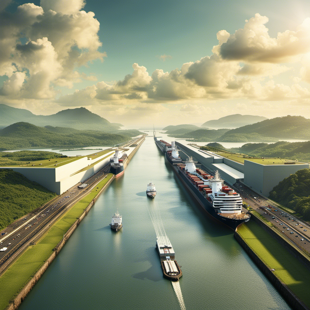 futuristic-view-of-the-Panama-Canal-with-ships